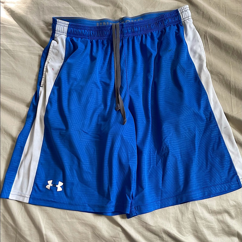 Under Armor Navy shorts White Logo Mens Large